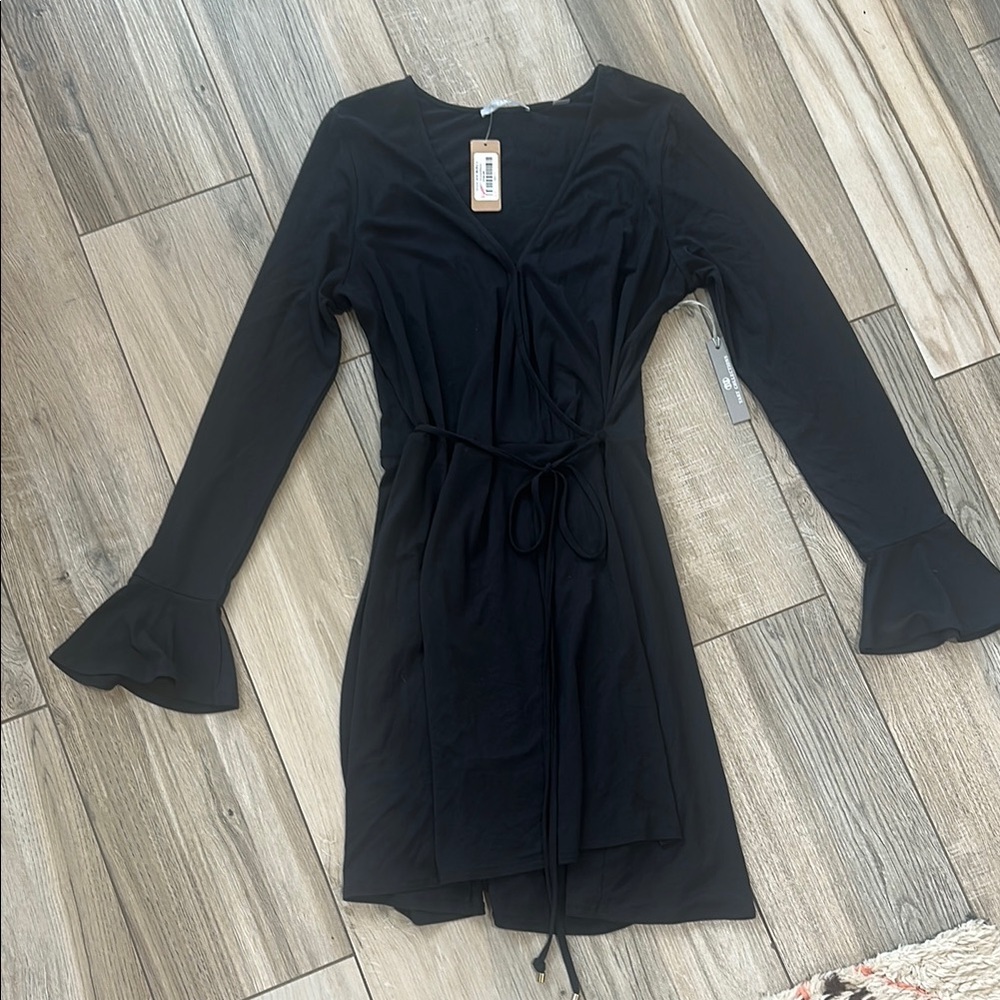 Elegant Black Wrap Dress